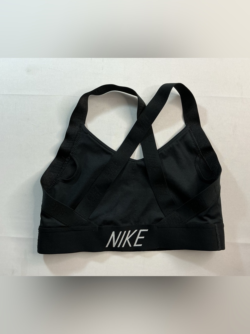 Nike Black Cross-Strap Logo Sports Bra